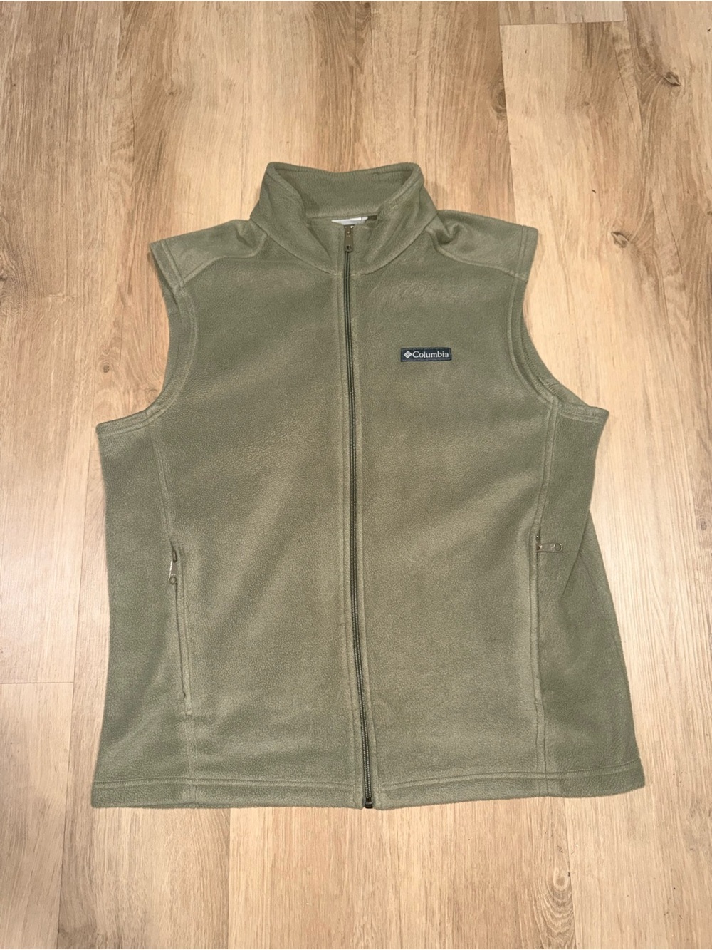 Columbia Olive Green Fleece Vest - Full Zip Sleeveless